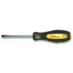 Slotted screwdriver with soft grip (chrome vanadium steel blade)